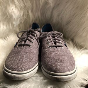 EUC Vans l Grey herringbone-style print l Sz 10